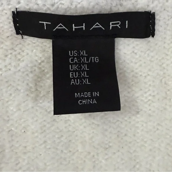 NWOT Tahari Cardigan White w/ Black Trim & Gold Buttons Soft Cardigan Women’s XL - Picture 7 of 11